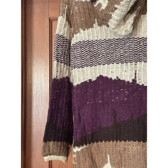 Vero Moda Knit Hooded Button Down Sweater Hoodie Brown Size Small NEW Boho - Picture 13 of 16